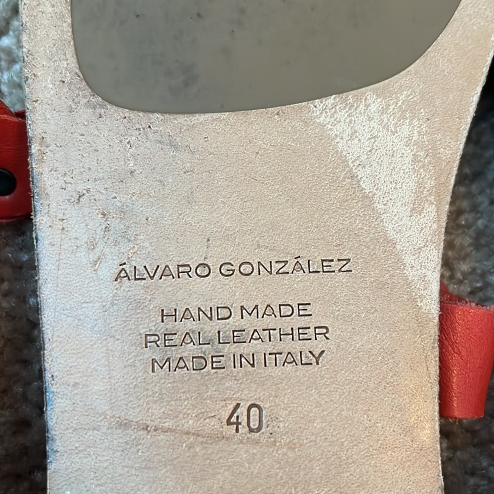 Red Heart Leather Sandals - Made in Italy Sandals US 10 - EU 40 - Picture 7 of 7